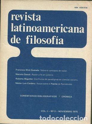 Libros de segunda mano: REVISTA LATINOAMERICANA DE FILOSOFIA. VOL I - N&ordm; 3-NOVIEMBRE 1975. - VV.AA.
