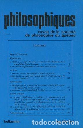 Libri di seconda mano: PHILOSOPHIQUES. REVUE DE LA SOCIETE DE PHILOSOPHIE DU QUEBEC. VOL. XIV, N&ordm; 1. - VV.AA.