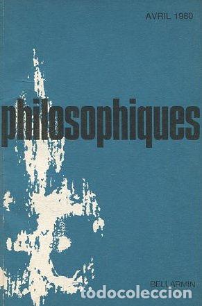 Libri di seconda mano: PHILOSOPHIQUES. REVUE DE LA SOCIETE DE PHILOSOPHIE DU QUEBEC. VOL. VII, N&ordm; 1. - VV.AA.