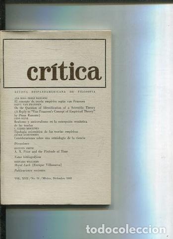 Libri di seconda mano: REVISTA HISPANOAMERICANA DE FILOSOFIA. CRITICA VOL XVII, No. 51. - VV.AA.