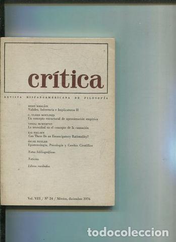 Libri di seconda mano: REVISTA HISPANOAMERICANA DE FILOSOFIA. CRITICA VOL VIII, No. 24. - VV.AA.