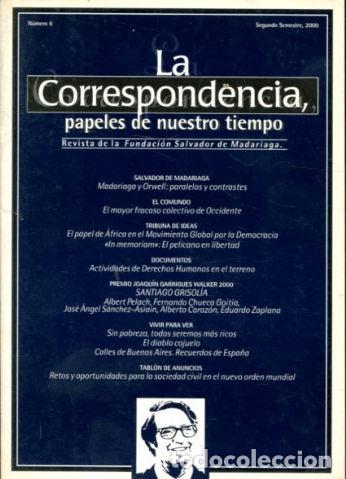 Gebrauchte B&uuml;cher: LA CORRESPONDENCIA, PAPELES DE NUESTRO TIEMPO. NUM. 6, SEGUNDO SEMESTRE, 2000. -