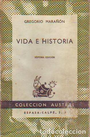 Libros de segunda mano: VIDA E HISTORIA. - MARA&Ntilde;ON Gregorio - Foto 1