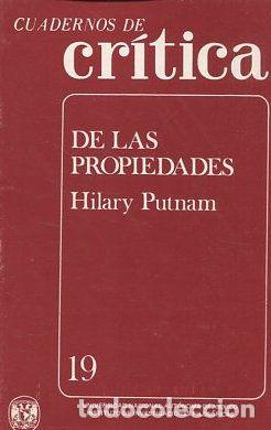 Libros de segunda mano: DE LAS PROPIEDADES. - PUTMAN Hilary. - Foto 1