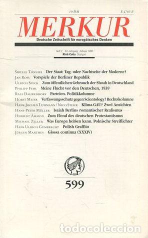 Gebrauchte B&uuml;cher: MERKUR DEUTSCHE ZEITSCHRIFT FUR EUROPAISCHES DENKEN. N&ordm; 599. - VV.AA.