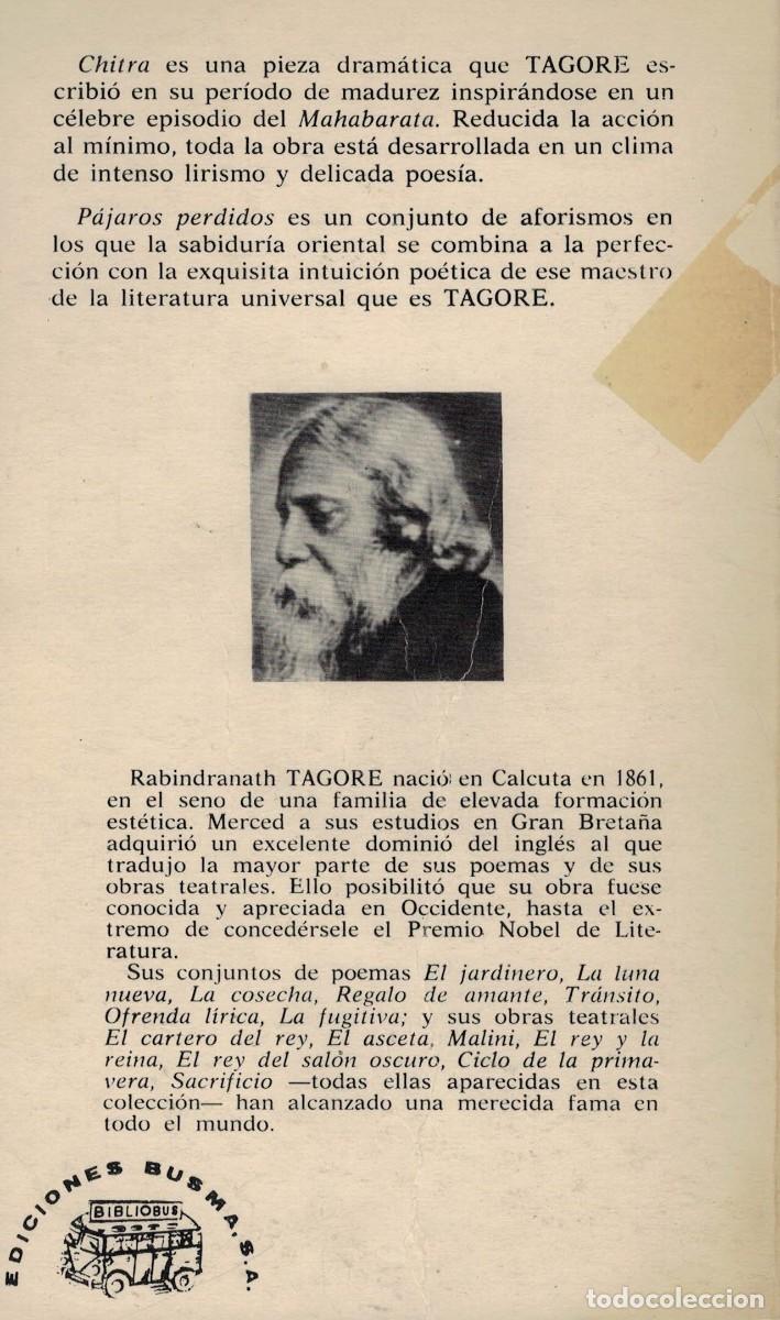Libros de segunda mano: Rabindranath Tagore, Chitra / P&aacute;jaros perdidos - Foto 2