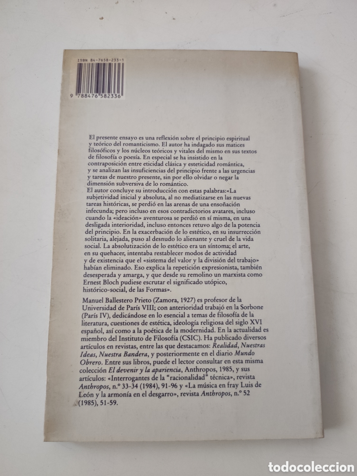 Libros de segunda mano: EL PRINCIPIO ROMANTICO - M Ballestero - Foto 2