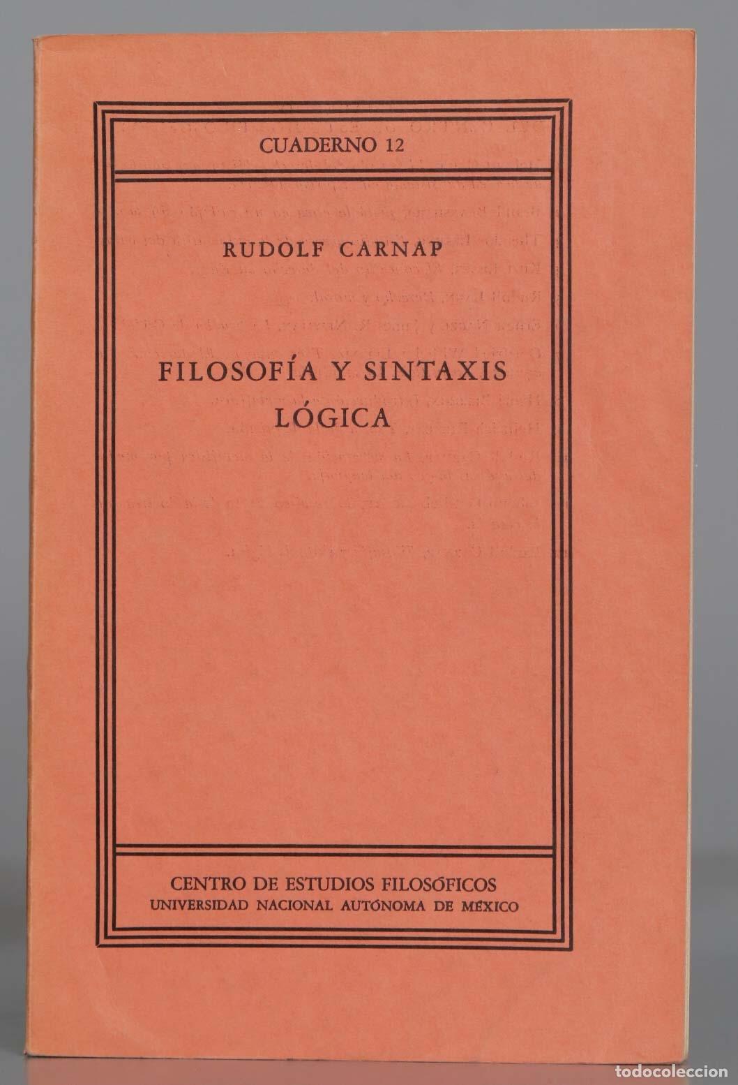 Libros de segunda mano: Filosof&iacute;a y sintaxis l&oacute;gica. CARNAP - Foto 1