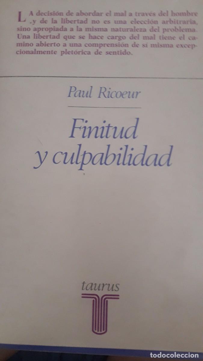 Libros de segunda mano: finitud y culpabilidad Paul Ricoeur - Foto 1