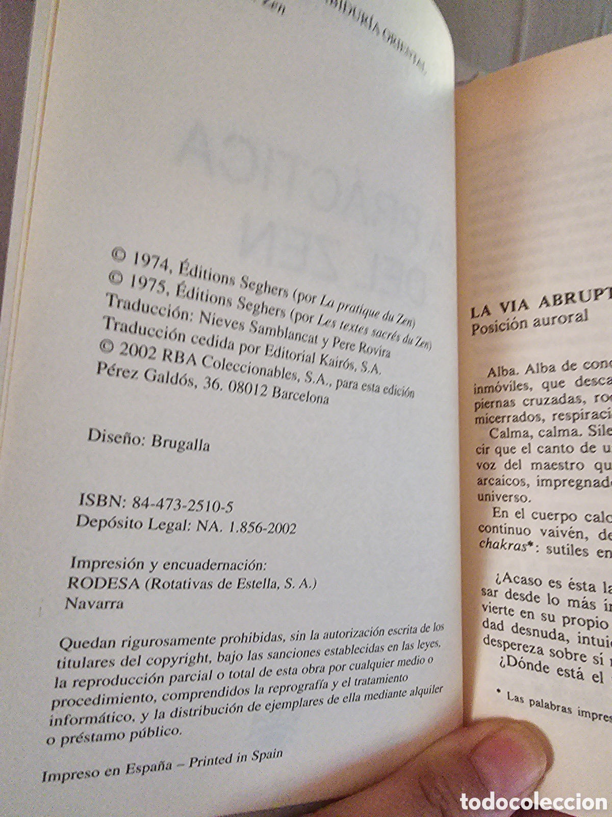 Libros de segunda mano: Taisen Deshimaru. La pr&aacute;ctica del zen. - Foto 3