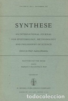 Livres d'occasion: SYNTHESE AN INTERNATIONAL JOURNAL FOR EPISTEMOLOGY, METHODOLOGY AND PHYLOSOPHY OF SCIENCE VOLUME 53.