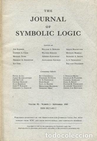 Livres d'occasion: THE JOURNAL OF SYMBOLIC LOGIC VOLUME 50 NUMBER 3 SEPTEMBER 1985. - VV.AA.