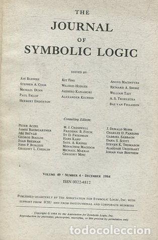 Livres d'occasion: THE JOURNAL OF SYMBOLIC LOGIC VOLUME 49 NUMBER 4 SEPTEMBER 1984. - VV.AA.