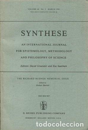 Livres d'occasion: SYNTHESE AN INTERNATIONAL JOURNAL FOR EPISTEMOLOGY, METHODOLOGY AND PHYLOSOPHY OF SCIENCE VOLUME 46.