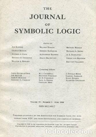 Libri di seconda mano: THE JOURNAL OF SYMBOLIC LOGIC VOLUME 53 NUMBER 2 JUNE 1988. - VV.AA.