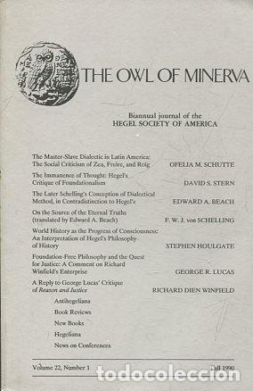 Gebrauchte B&uuml;cher: THE OWL OF MINERVA. VOLUME 22, NUMBER 1. - VV.AA.