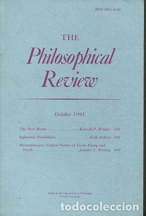 Gebrauchte B&uuml;cher: THE PHILOSOPHY REVIEW. OCTOBER 1991. THE NEW HUME. EPISTEMIC POSSIBILITIES. - VV.AA.