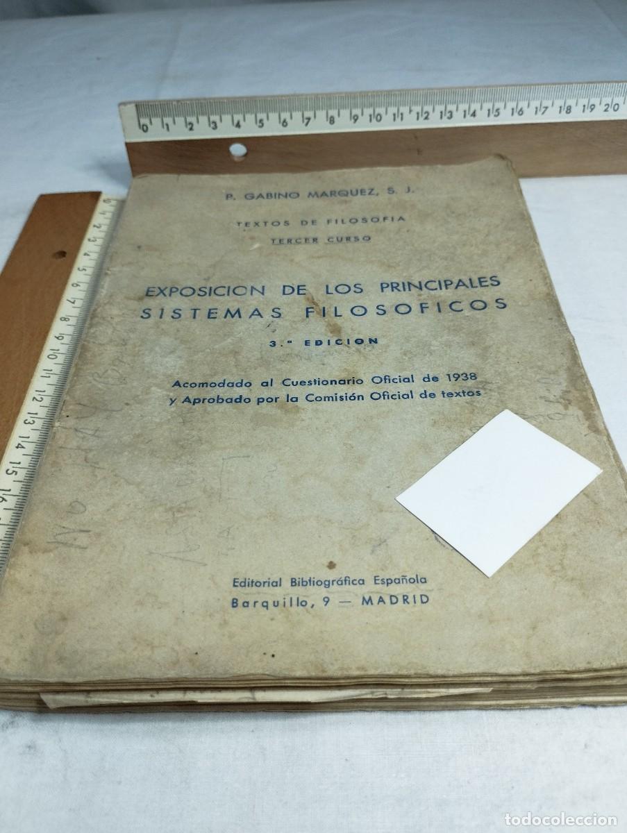 Libros de segunda mano: Exposici&oacute;n de los principales sistemas filos&oacute;ficos. P. Gabino