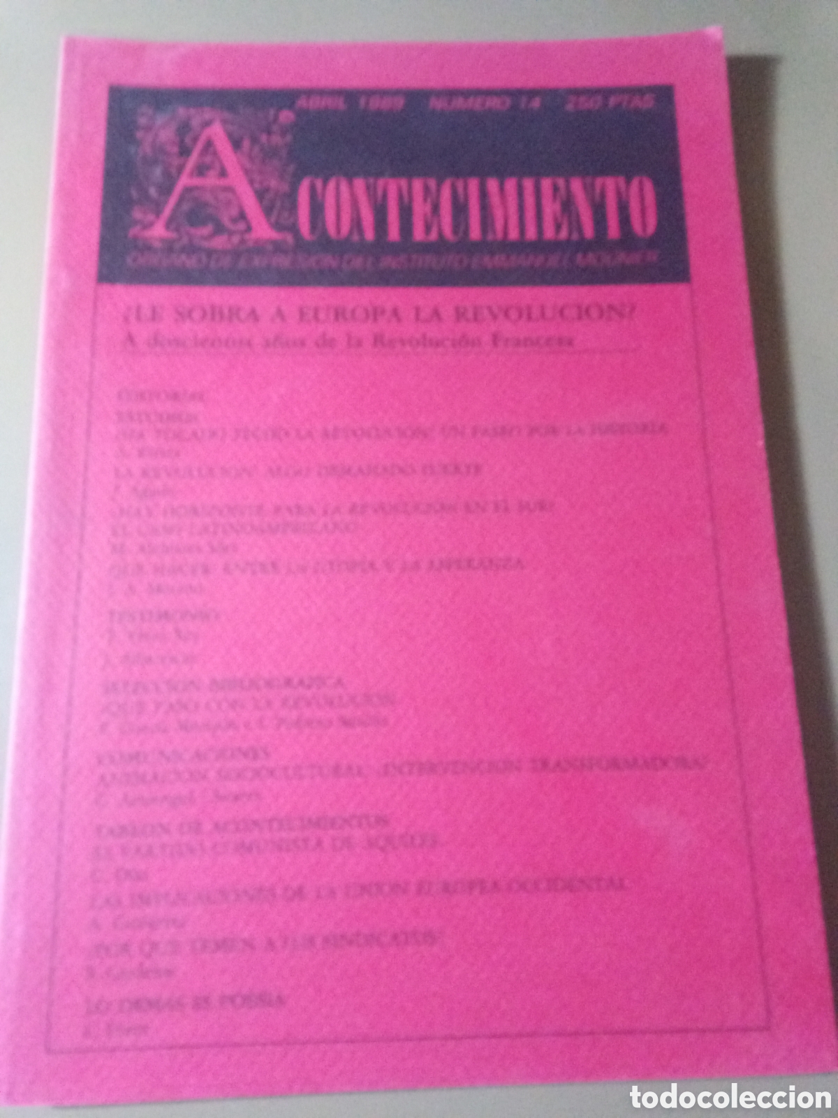 Libros de segunda mano: Acontecimiento. Instituto Emmanuel Mounier. Num 14. - Foto 2