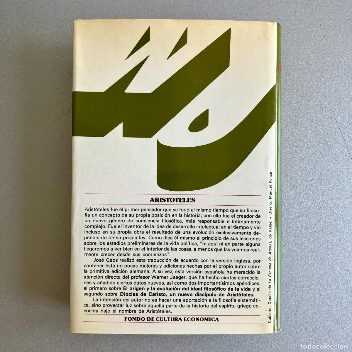 Libros de segunda mano: Arist&oacute;teles, Werner Jaeger - FCE 1983 - Foto 2