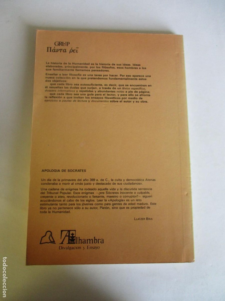 Libros de segunda mano: PLAT&Oacute;N Apolog&iacute;a de S&oacute;crates W29204 - Foto 2