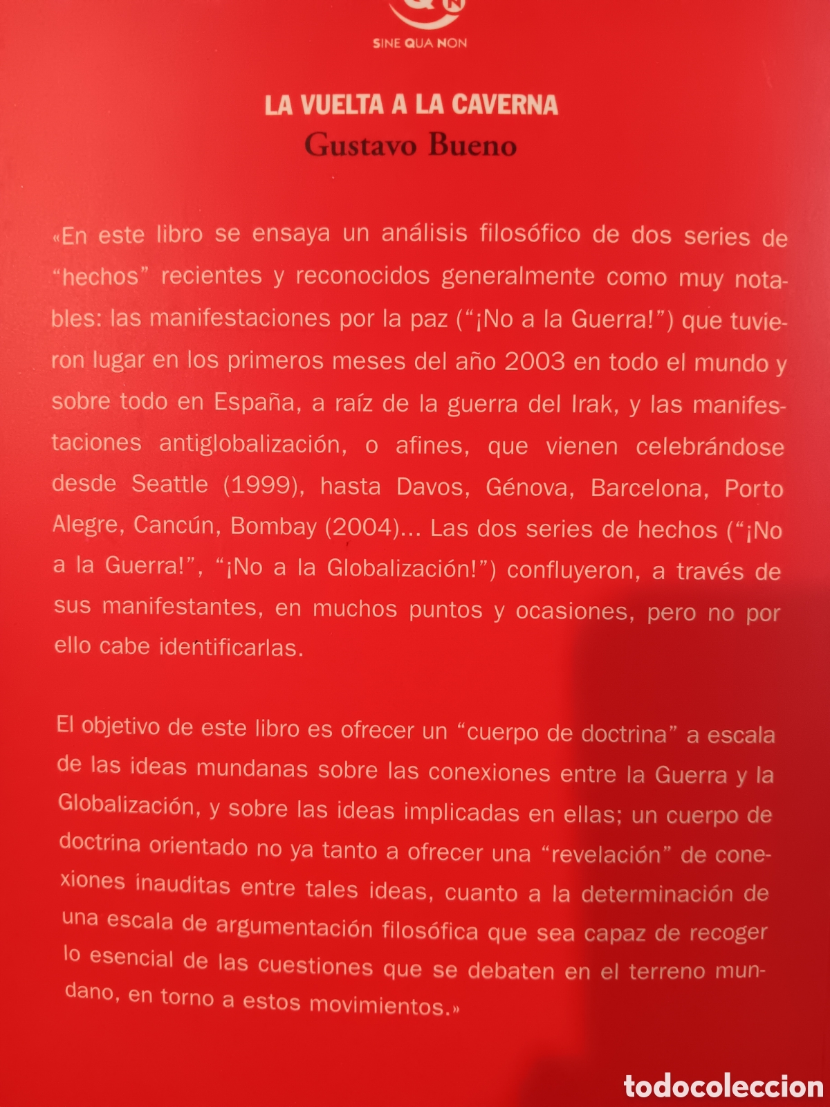 Libros de segunda mano: Gustavo Bueno. La vuelta a la caverna - Foto 2