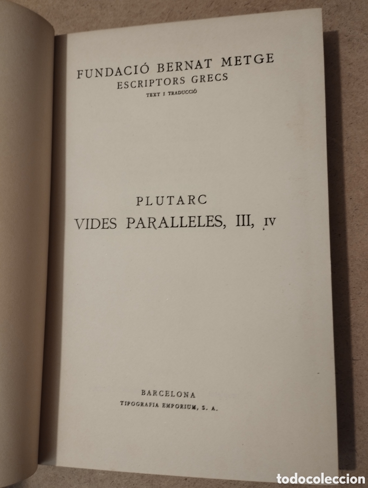 Libros de segunda mano: VIDES PARAL.LELES XIII (PLUTARC) - Foto 3