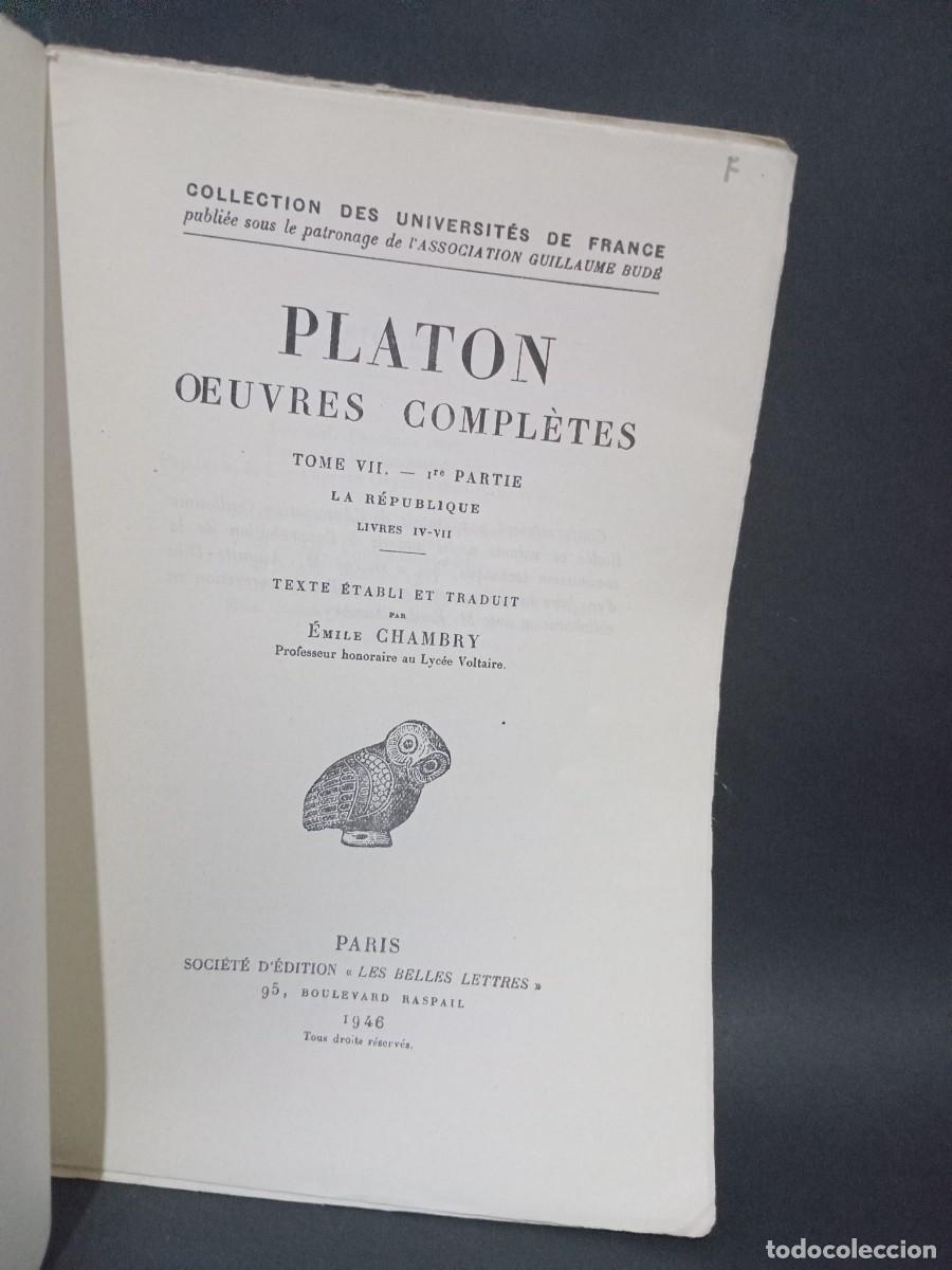 Libros de segunda mano: D&acute;AUGUSTE DI&Eacute;S - PLATON - 3 TOMOS - REIMPRESION - Foto 4