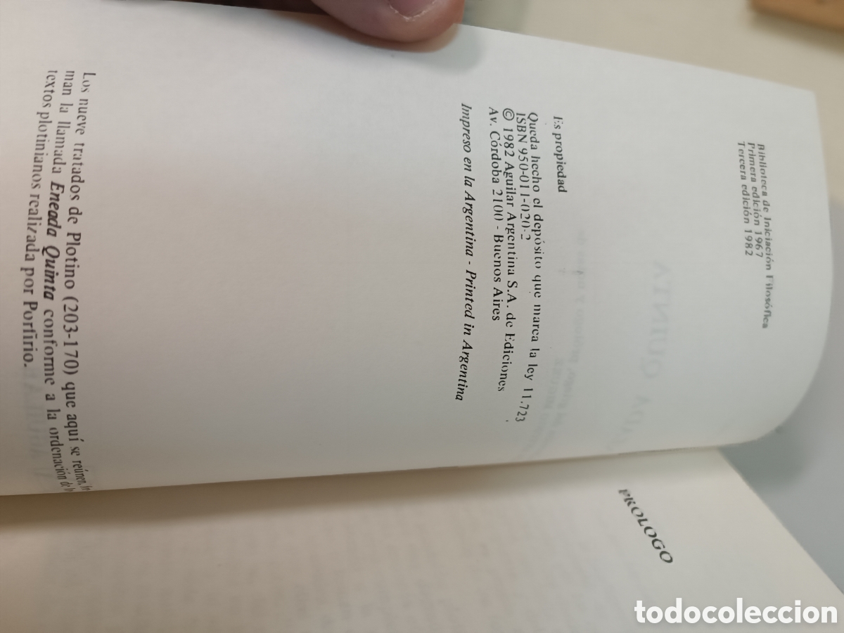 Libros de segunda mano: ENEADA QUINTA. PLOTINO. 1982 3 edici&oacute;n. AGUILAR - Foto 4
