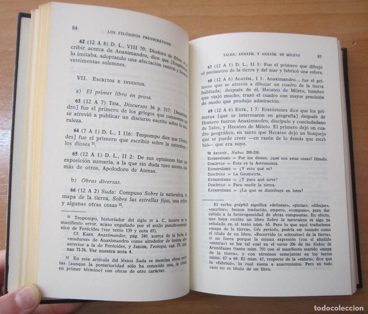 Libros de segunda mano: Los Fil&oacute;sofos presocr&aacute;ticos I - Foto 3