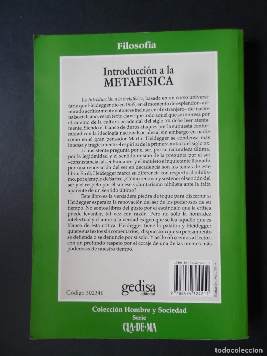 Libros de segunda mano: Introducci&oacute;n a la metaf&iacute;sica, de Martin Heidegger - Foto 2