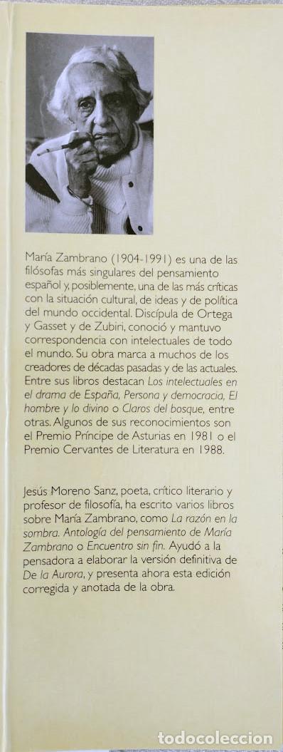 Libros de segunda mano: De la aurora. - ZAMBRANO, Mar&iacute;a.- - Foto 3