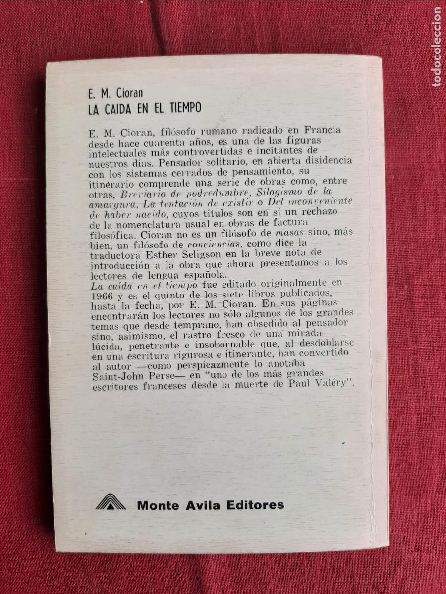 Libros de segunda mano: La ca&iacute;da en el tiempo - Cioran, E. M. - Foto 2