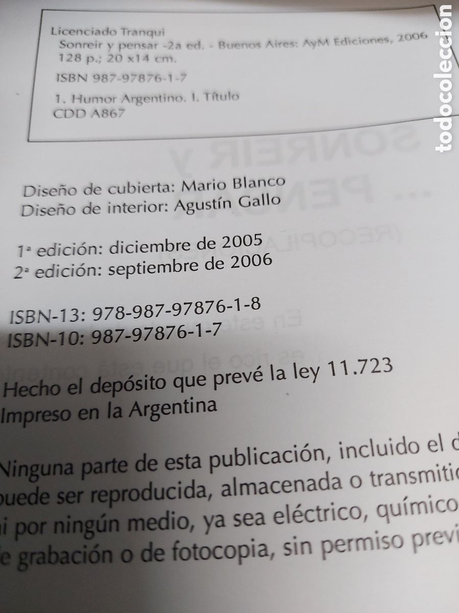 Libros de segunda mano: SONREIR Y PENSAR a&ntilde;o 2006 - Foto 2