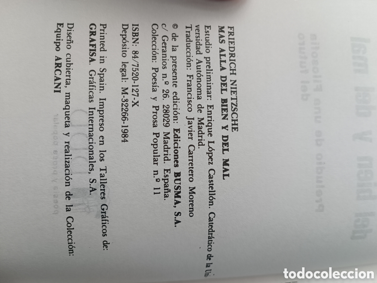 Libros de segunda mano: M&aacute;s all&aacute; del bien y del mal Nietzsche, Friedrich - Foto 3