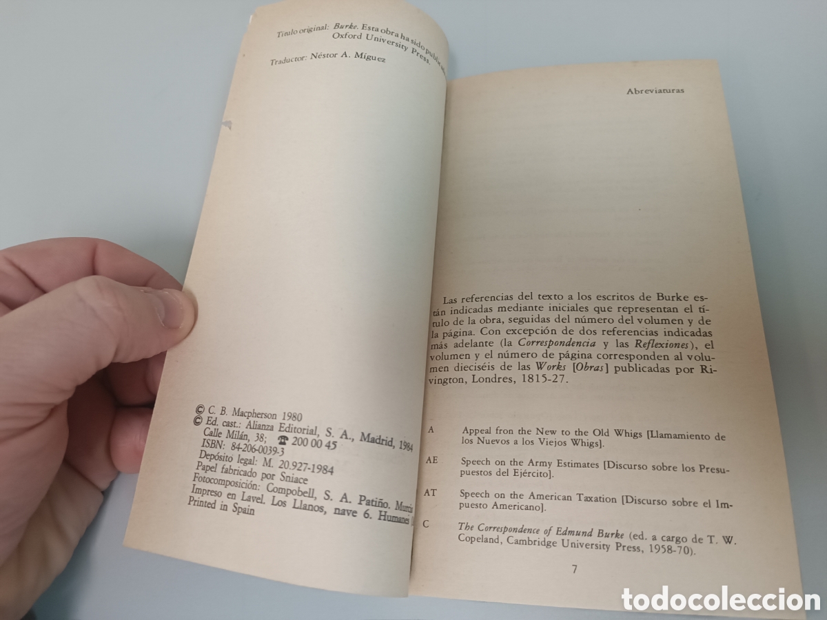 Libros de segunda mano: BURKE. C. B. MACPHERSON. ALIANZA EDITORIAL - Foto 3