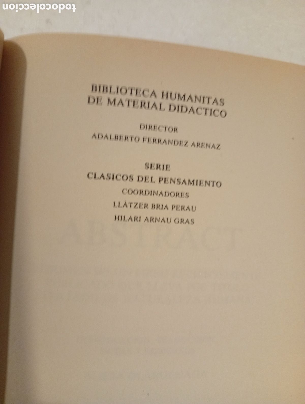Libros de segunda mano: ABSTRACT. DAVID HUME. EDITORIAL HUMANITAS. - Foto 6