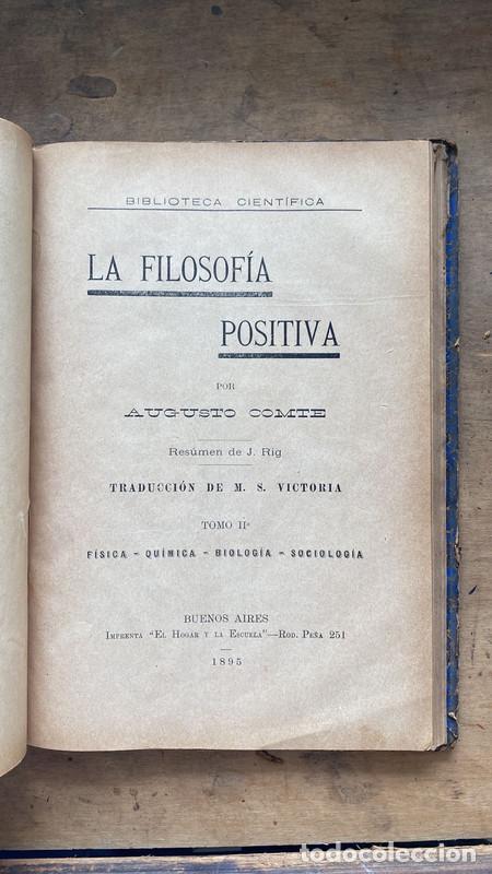 Libros de segunda mano: La filosofia positiva - Augusto Comte - Foto 1
