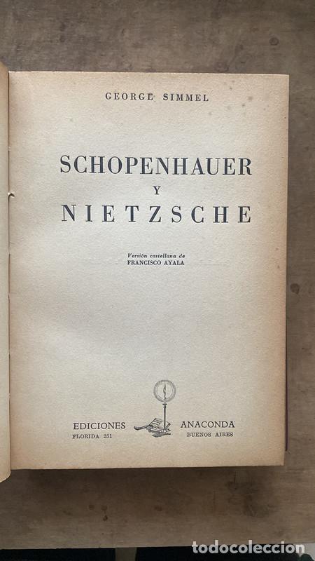Libros de segunda mano: Schopenhauer y Nietzsche - George Simmel - Foto 1