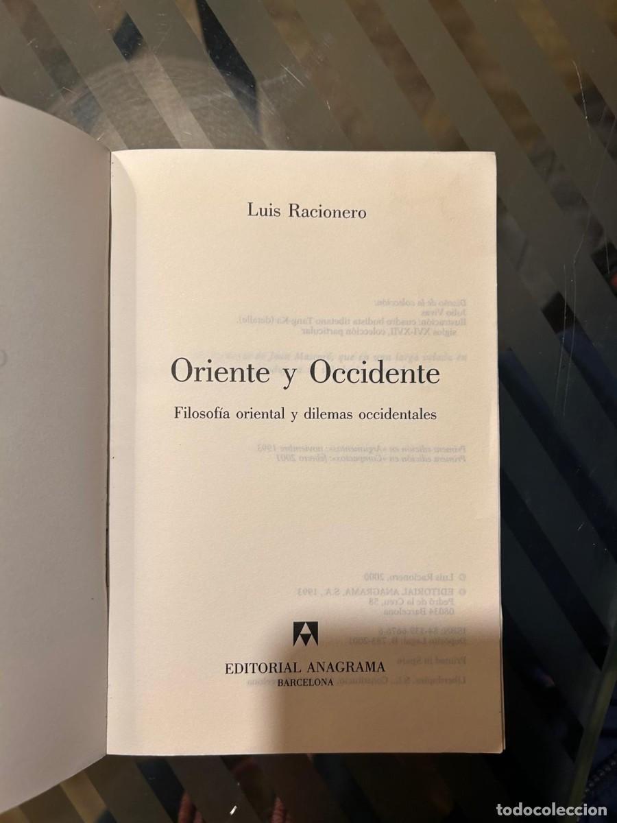 Libros de segunda mano: LUIS RACIONERO. ORIENTE Y OCCIDENTE - Foto 3