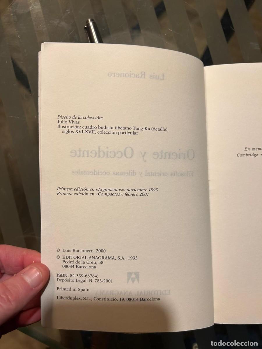 Libros de segunda mano: LUIS RACIONERO. ORIENTE Y OCCIDENTE - Foto 4