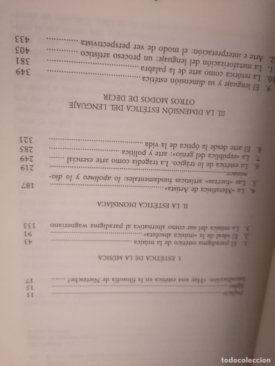 Libros de segunda mano: APROXIMACI&Oacute;N A LA EST&Eacute;TICA DE NIETZSCHE - Foto 2