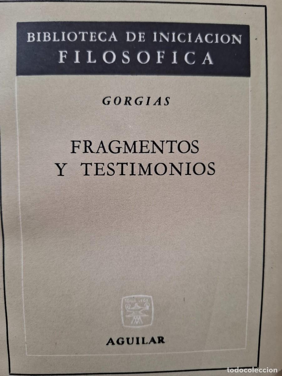 Libros de segunda mano: fragmentos y testimonios Gorgias - Foto 1