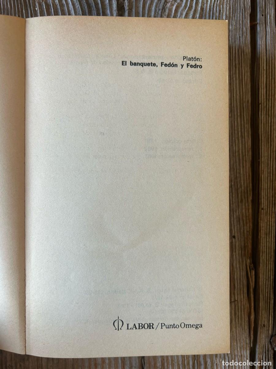 Libros de segunda mano: PLATON EL BANQUETE FEDON FEDRO - Foto 5