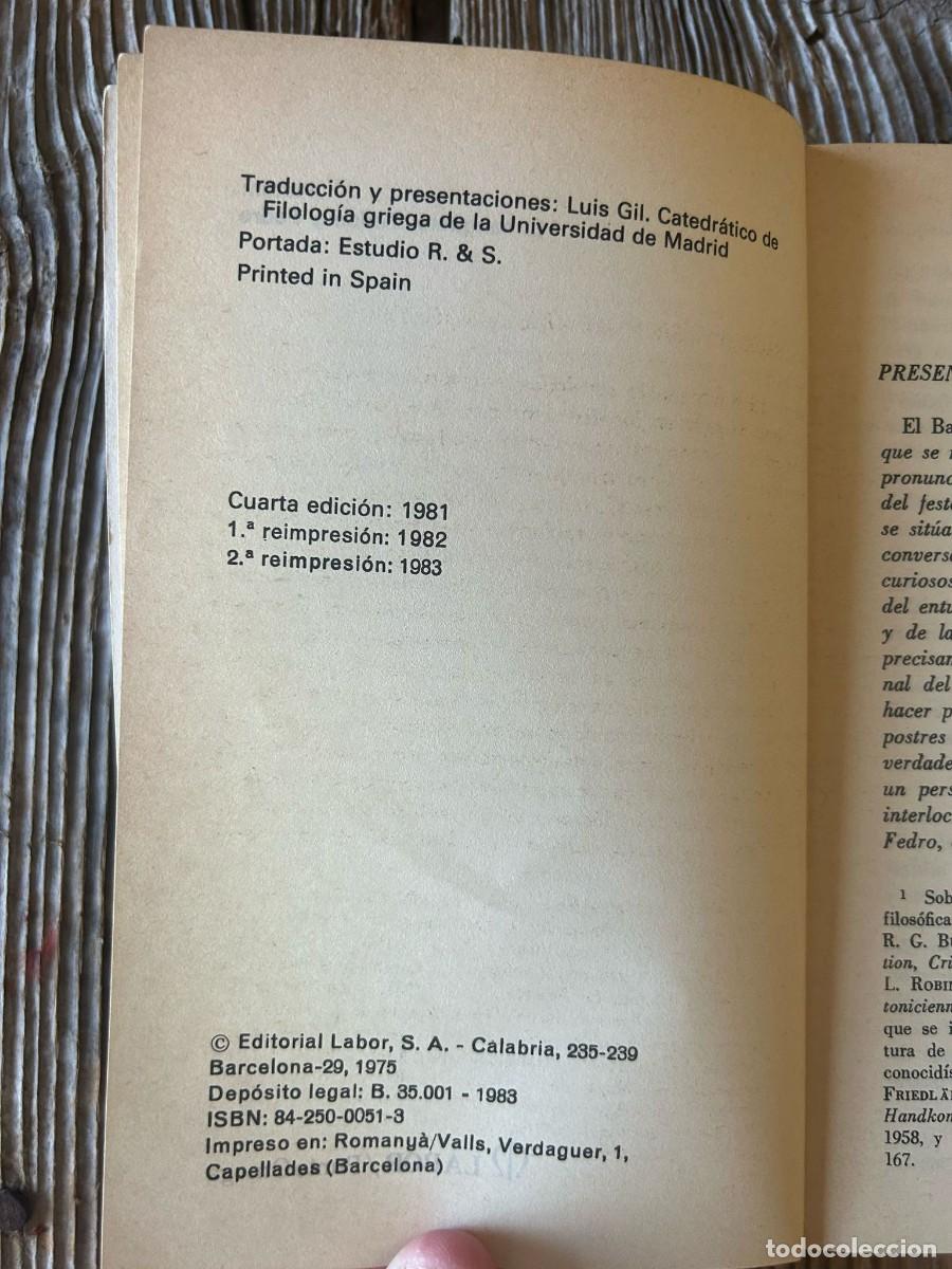 Libros de segunda mano: PLATON EL BANQUETE FEDON FEDRO - Foto 6