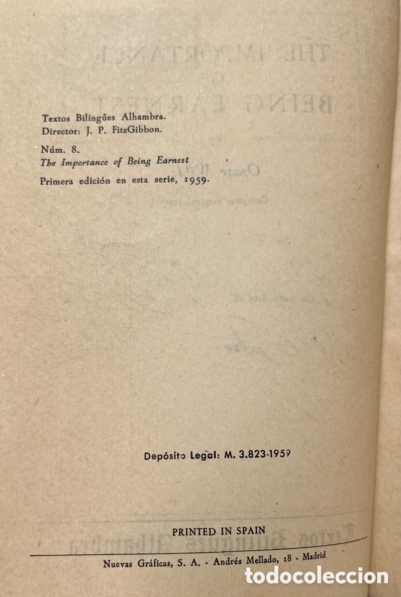 Libros de segunda mano: La importancia de llamarse Ernesto. - Foto 4