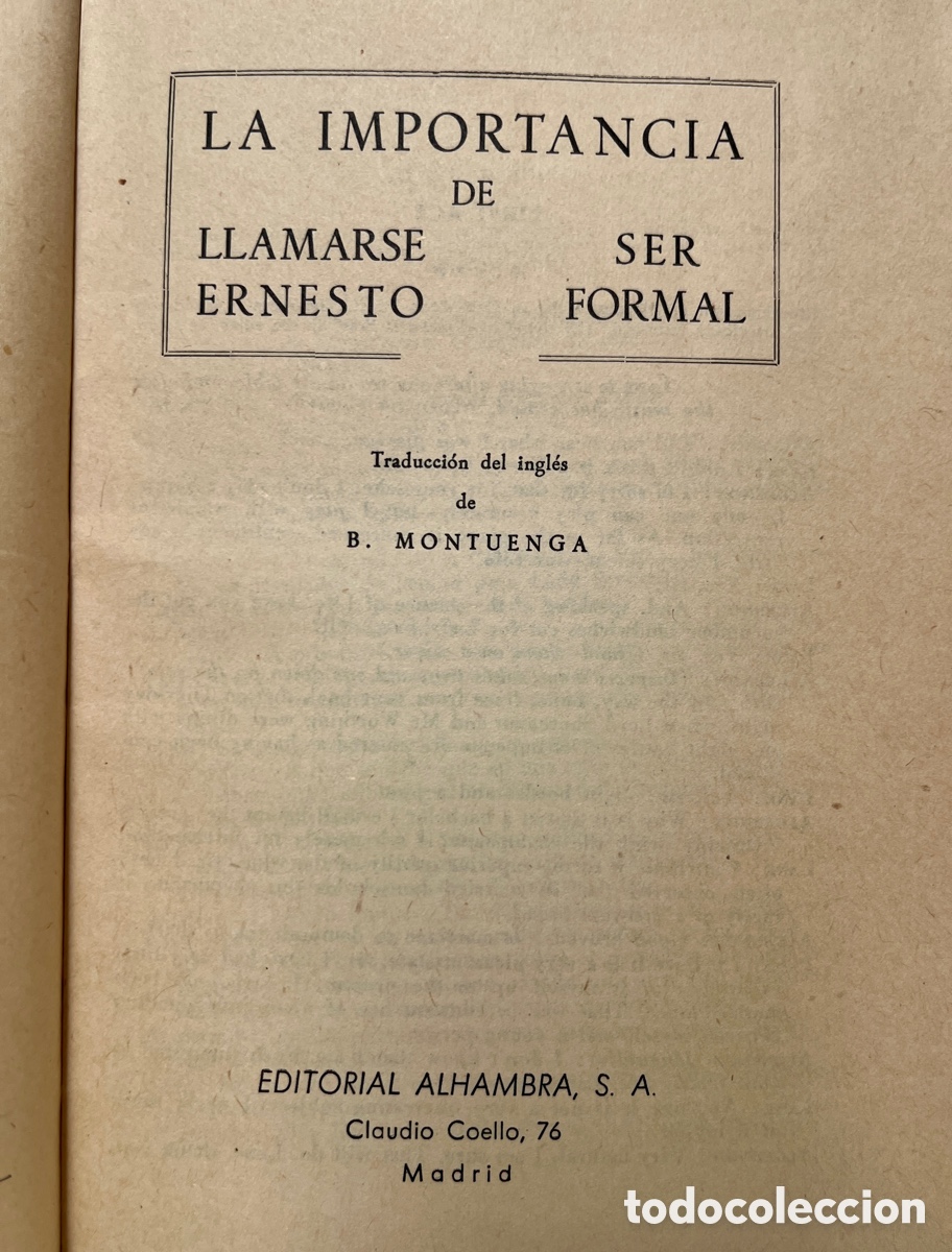 Libros de segunda mano: La importancia de llamarse Ernesto. - Foto 5