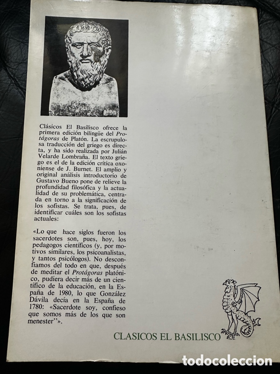 Libros de segunda mano: Plat&oacute;n Protagoras edici&oacute;n biling&uuml;e Pentalfa, ediciones - Foto 5