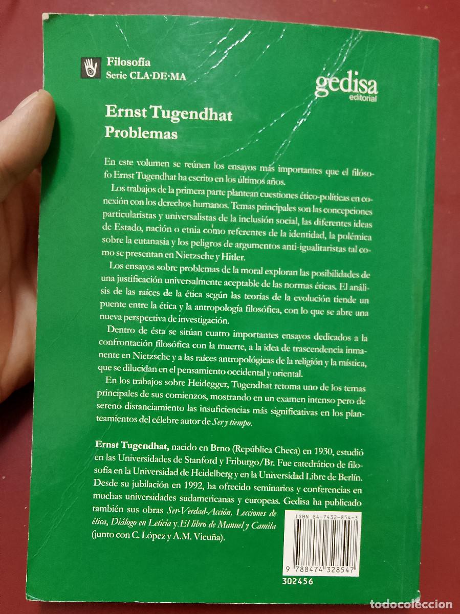 Libros de segunda mano: Ernst Tugendhat: Problemas (Editorial Gedisa. 2002) - Foto 2