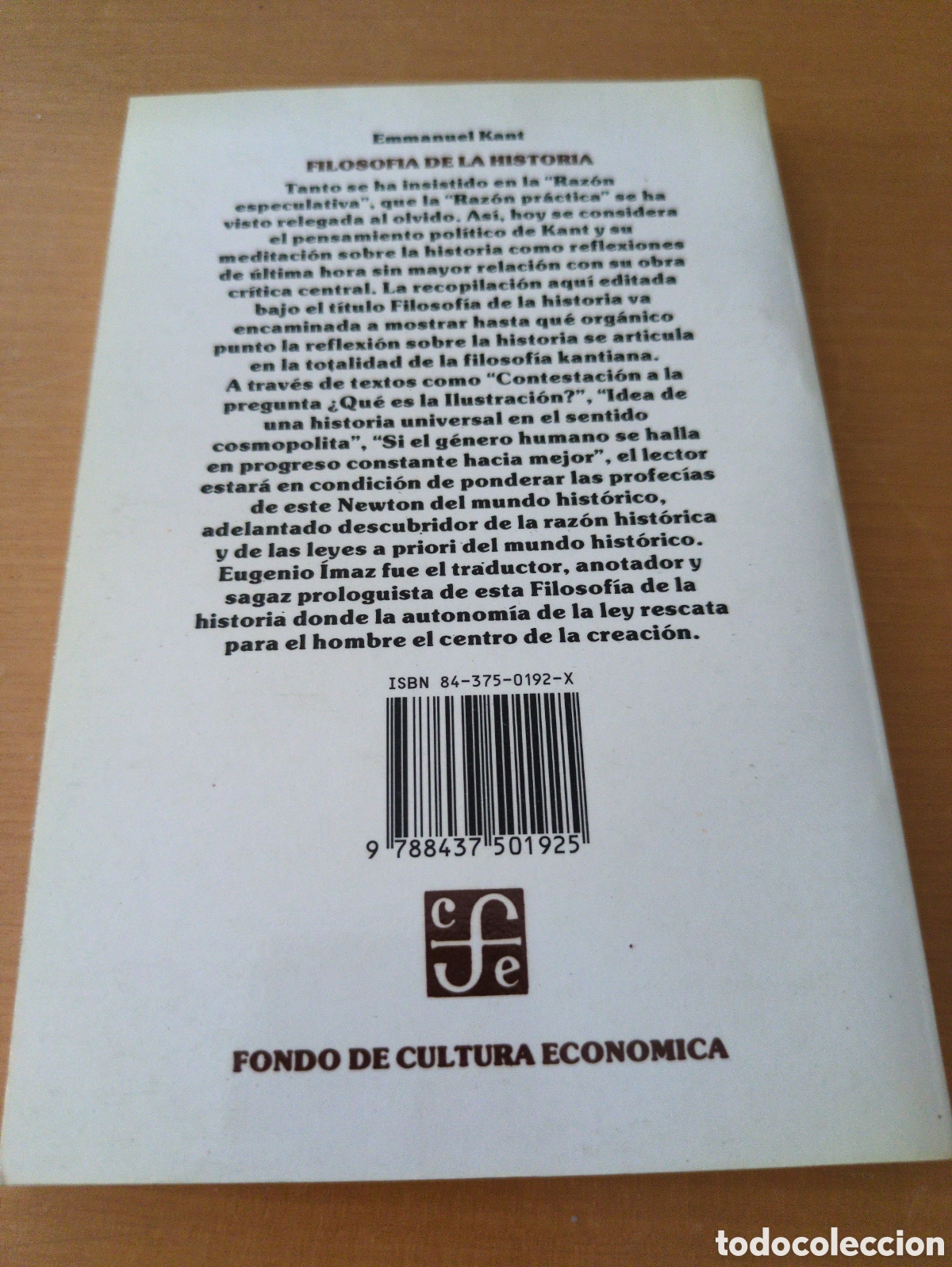 Libros de segunda mano: Filosof&iacute;a de la Historia. Emmanuel Kant - Foto 2